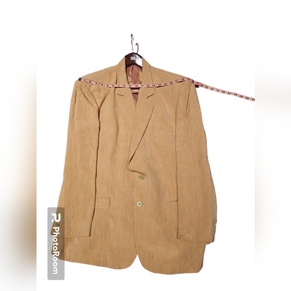 Men's Summer Blazer By NEWMAN US 44R size. Color: Beige - Picture 3 of 7